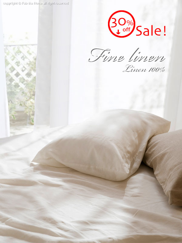30%offセール!ファインリネン/ホワイト ベッドシーツ